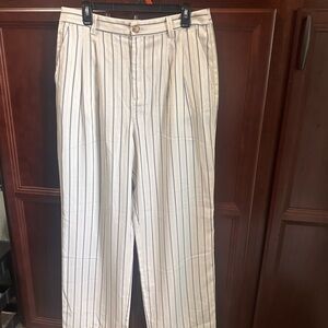 LOFT Men's White Striped Dress Pants